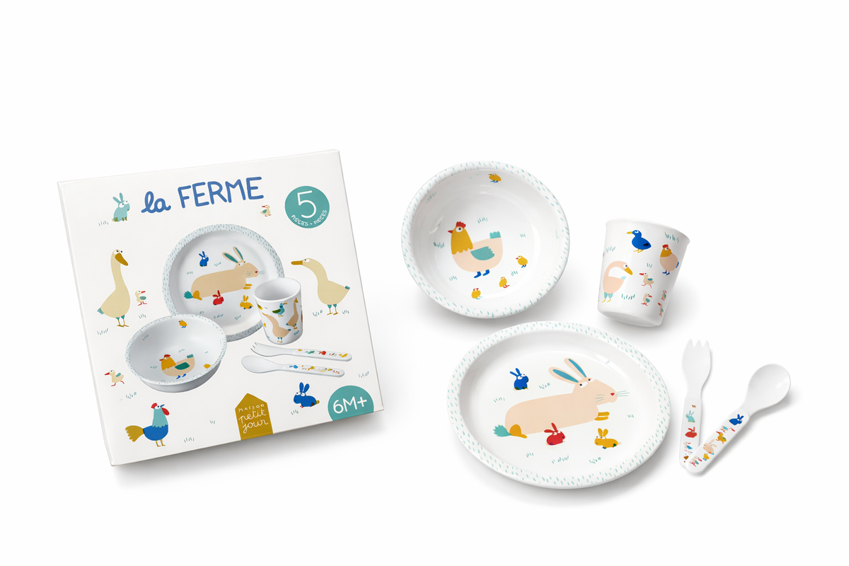 Coffret repas enfant 5 pièces La Ferme