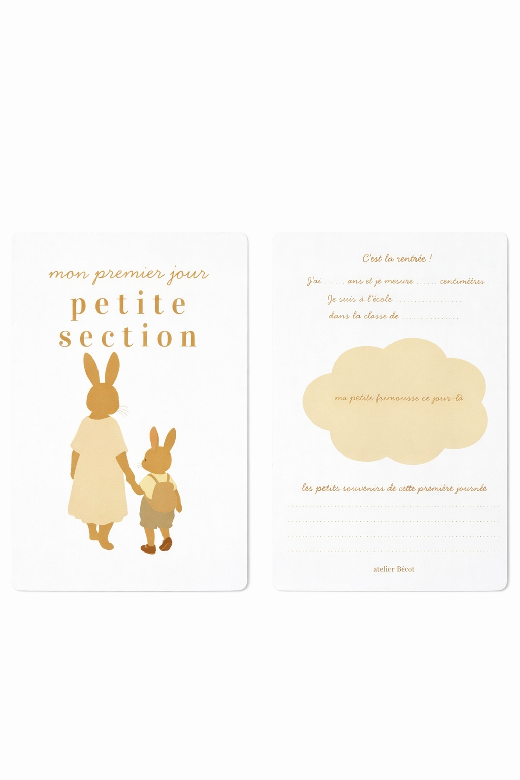 Duo de cartes souvenirs de maternelle