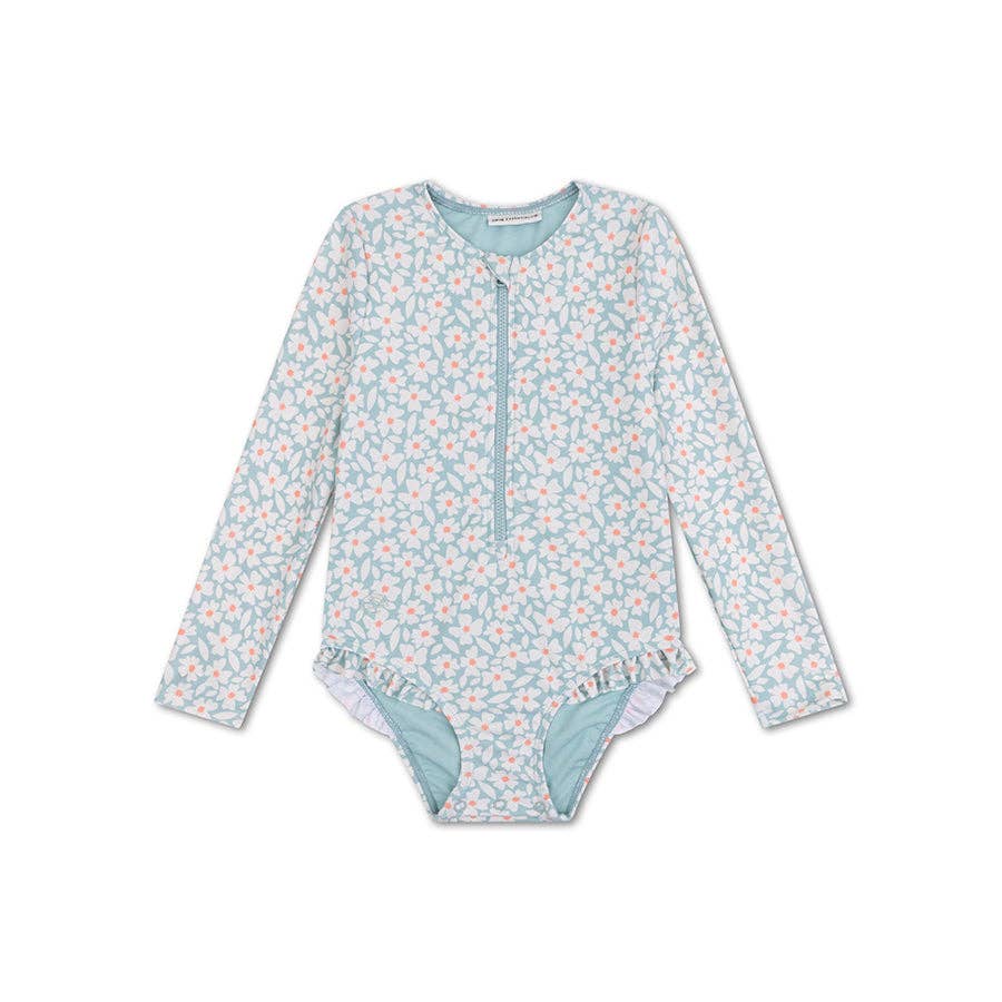 Maillot de bain anti-UV pour filles avec manches Vert - Florish
