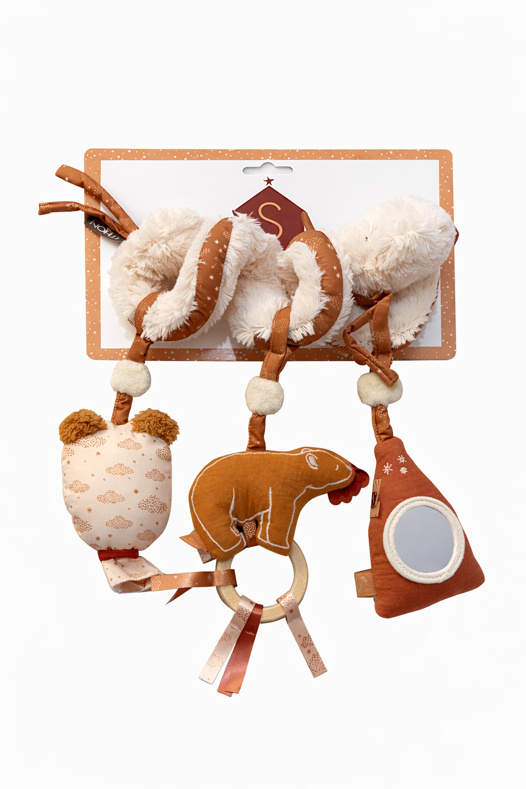 Spirale d'activités ours en peluche beige  ORSINO